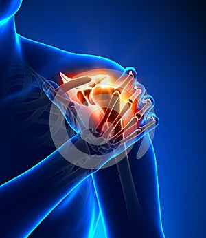 Shoulder pain - detail photo