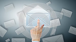 Arm press button in envelope