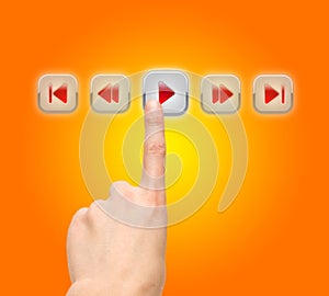 Arm press button, touch screen