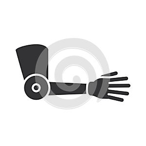 Arm prosthesis medical orthopedic, world disability day, silhouette icon design
