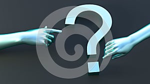 arm , question mark 3d render key takeaways concept