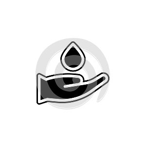 arm, save, water icon. Simple glyph, flat vector of water icons for UI and UX, website or mobile application