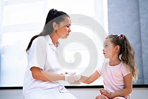 Arm Wound And Fractures. Nurse Doctor Child Treatment