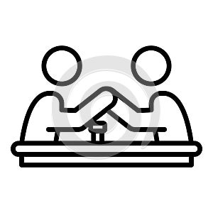 Arm wrestle sport icon, outline style