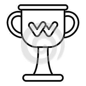 Arm wrestling cup icon, outline style