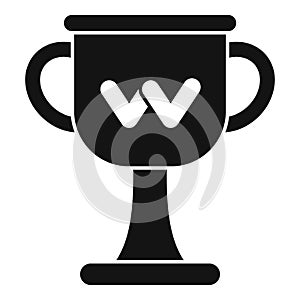 Arm wrestling cup icon, simple style