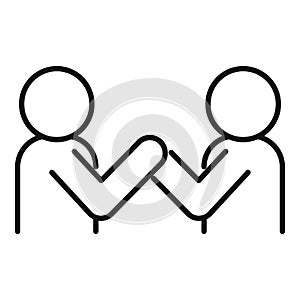 Arm wrestling fight icon, outline style