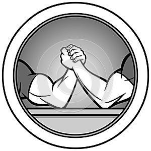 Arm Wrestling Icon Illustration