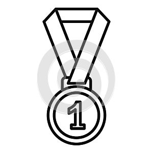 Arm wrestling medal icon, outline style