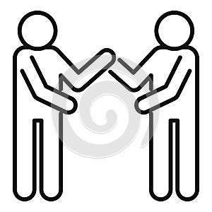 Arm wrestling together icon, outline style