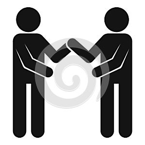 Arm wrestling together icon, simple style