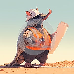 Armadillo Construction Worker - The Ultimate Safety Icon