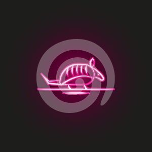 armadillo desert animal neon style icon. Simple thin line, outline  of desert icons for ui and ux, website or mobile