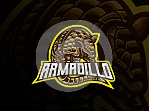 Armadillo mascot sport logo design