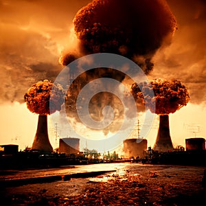 Armageddon end of the world by nuclear war. Use of nuclear bombs, end of the world GENERATIVE AI, GENERATIVE, AI
