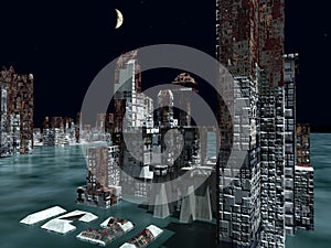 Armageddon in New York 3d rendering