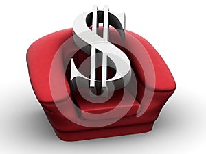 Armchair with dollar