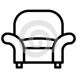 Armchair icon with outline style. vector EPS10 Illustration