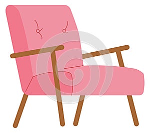 Armchair icon. Soft seat. Wooden chair symbol