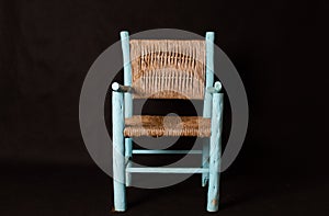armchair made of straw