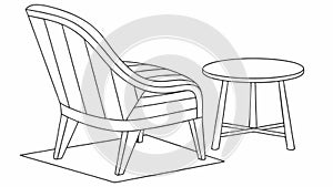 Armchair and Side Table, vector design Generative AI