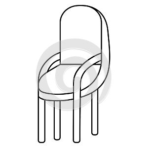 Armchair. Sketch. Chair with armrests. Interior element. Vector illustration. Outline on isolated background.