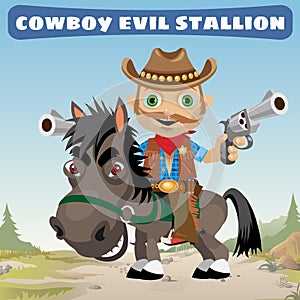 Armed cowboy for an evil stallion