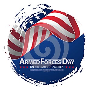 Armed forces day template poster design. Vector illustration background for Armed forces day.