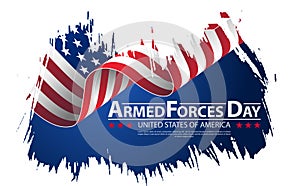 Armed forces day template poster design. Vector illustration background for Armed forces day. photo