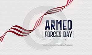 Armed forces day in the United States of America and Waving Flag concept. Poster web banner design vector illustration.