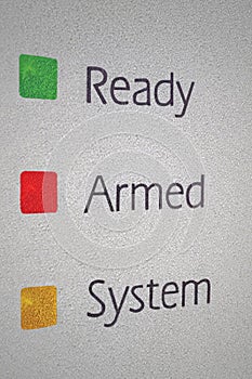 Armed home security alarm system panel macro