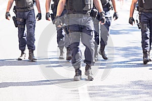 Armed police patrol