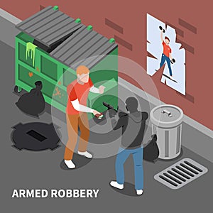 Armed Robbery Isometric Composition