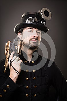 Armed steam punk man