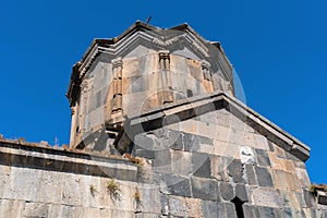 Armenia, Amberd, September 2022. Facade of the 11th century Armenian church.