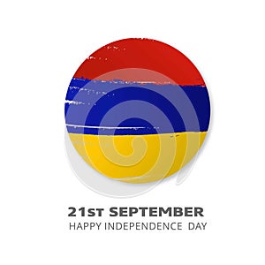 Armenia Circle Flag Brush Stroke 21st Sep Happy Independence Day