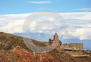 Armenia. Clouds over Khor Virap monastery photo
