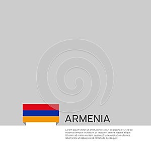 Armenia flag background. State patriotic armenian banner, cover. Document template with armenia flag on white background. National