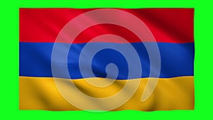 Armenia flag on green screen