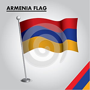 Armenia flag National flag of Armenia on a pole