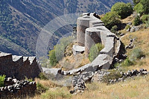 Armenia, fortress Smbataberd high in the mountains, 5th century, rebuilt in the 14th