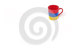 Armenia national flag on white background.