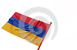 Armenia national flag on white background.