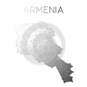 Armenia polygonal vector map.