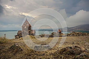 Armenia, Sevanavank monastery complex. View on Churches