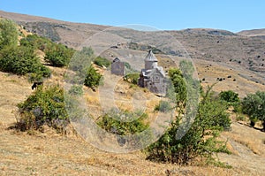 Armenia, Tsahats-kar monastery in mountains, the church of 10 century photo