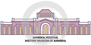Armenia, Yerevan, History Museum Of Armenia travel landmark vector illustration