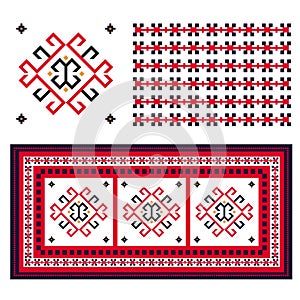 Armenian carpet Armenian Carpet detail with traditional ornaments and patterns - Armenian Ornament