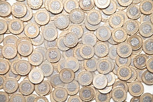 Armenian coins background. Finance. Top view