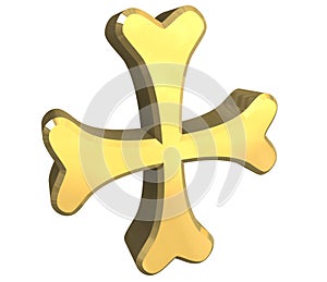 Armenian cross in gold - 3D